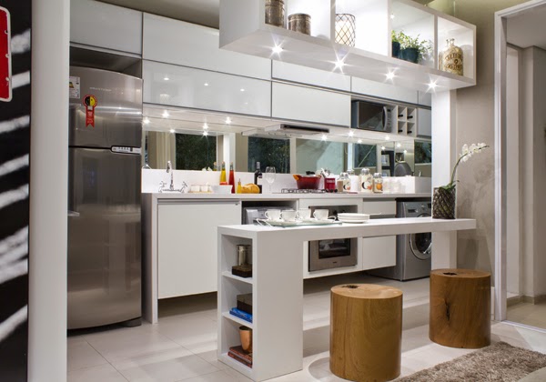 Integração Moderna com Ilha Central: O Coração da Casa Unindo Ambientes - detalhe