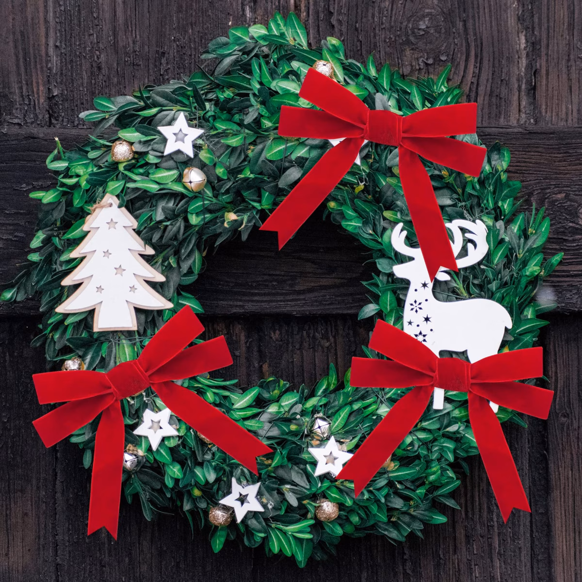 Decoração Natalina com Fitas e Laços de Veludo - inspiração