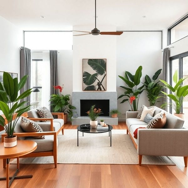 Escandinavo Solar com Plantas e Cores Neutras - ideia