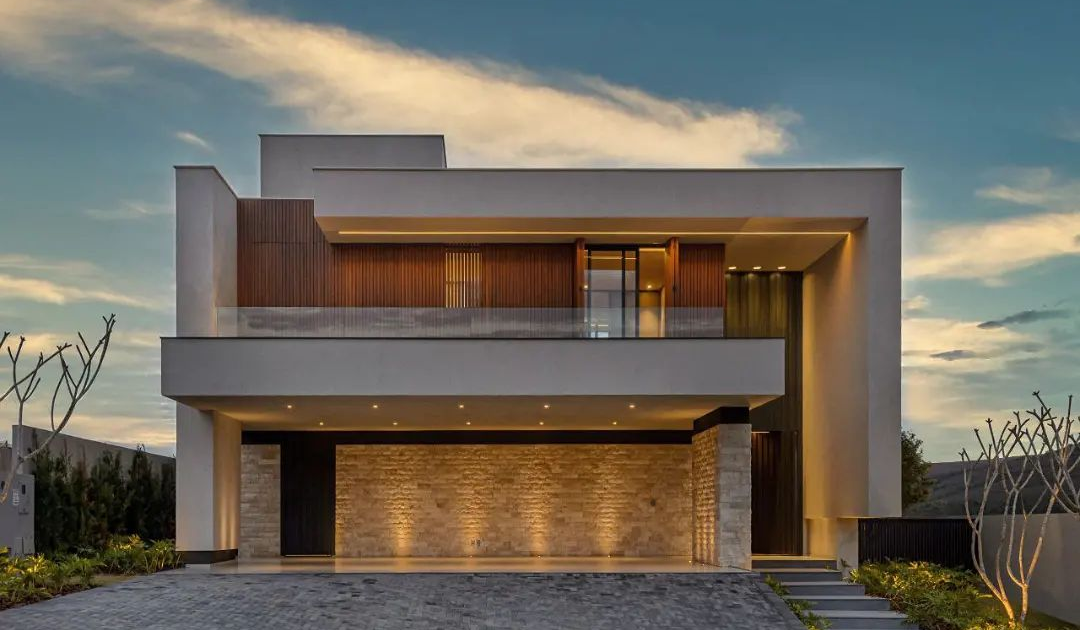 Fachada Clean com Alumínio e Travertino - inspiração