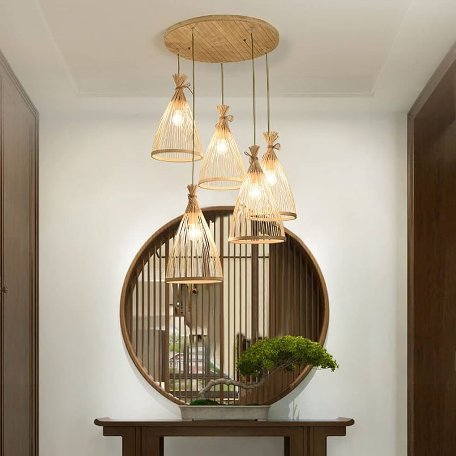 Luminária Pendente de Bambu: Leveza e Naturalidade - inspiração