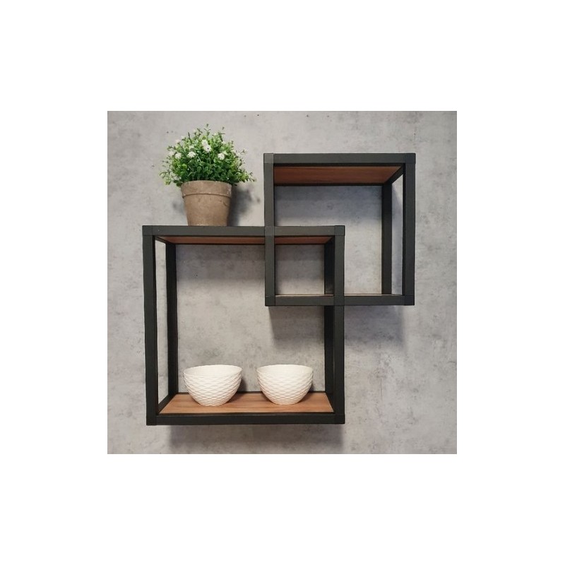 Nichos Modulares de Metal Preto: Estilo Industrial Elegante - ideia