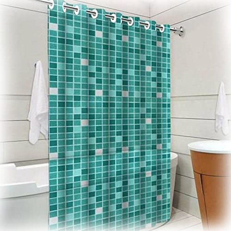 Box de Chuveiro com Cortina Estampada: Solução Barata e Estilosa! - detalhe