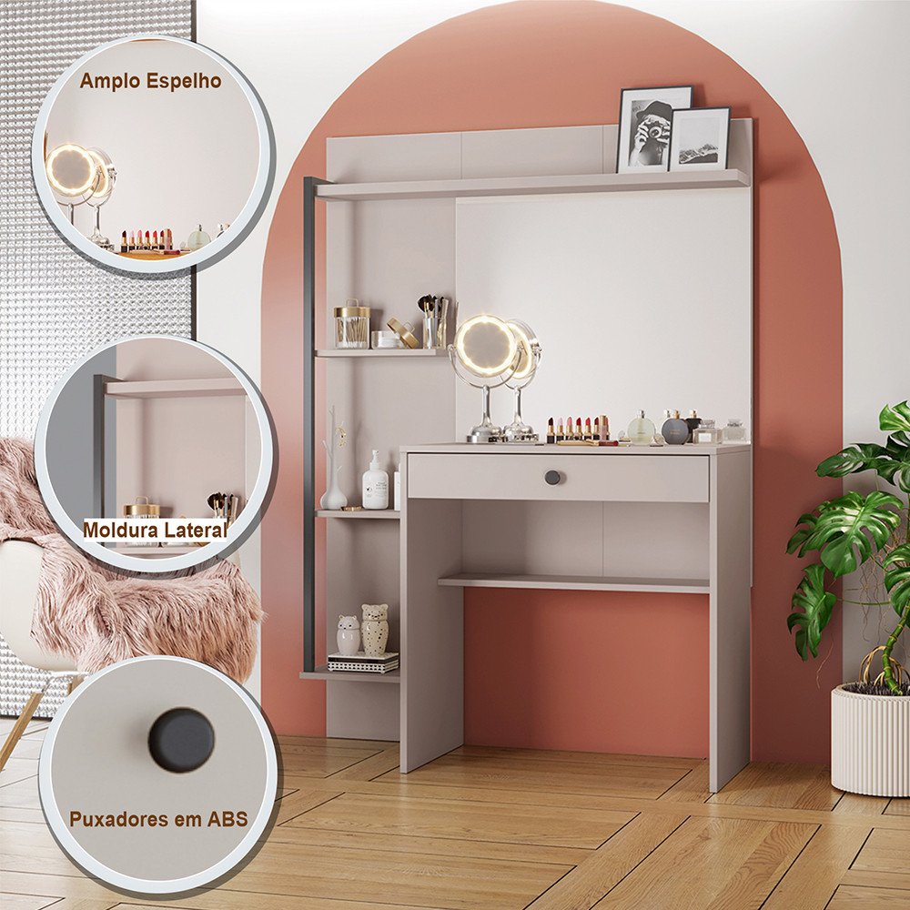 Penteadeira Camarim com Canto Alemão: Otimize o Espaço e Ganhe um Cantinho Charmoso - detalhe