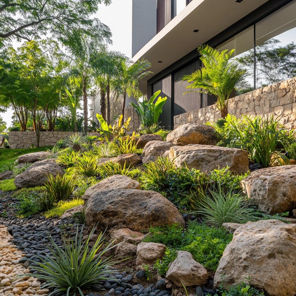 Com Pedras Decorativas: Beleza Natural e Sofisticação no Seu Jardim - detalhe