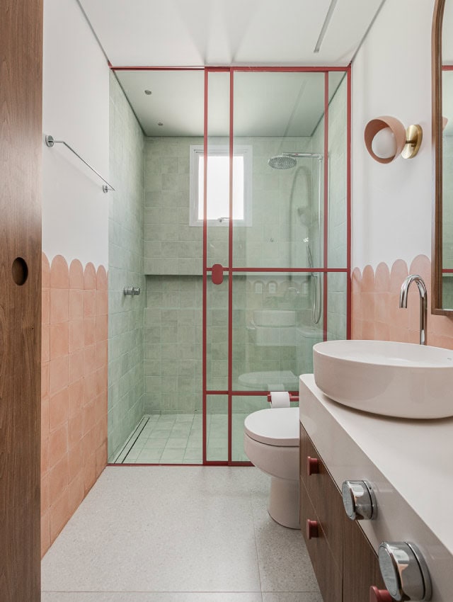 Banheiro degradê: transições suaves de cor para um visual único - detalhe