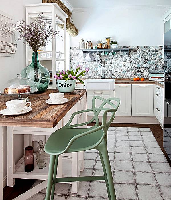 Cozinha Romântica com Decoração Floral Delicada - ideia