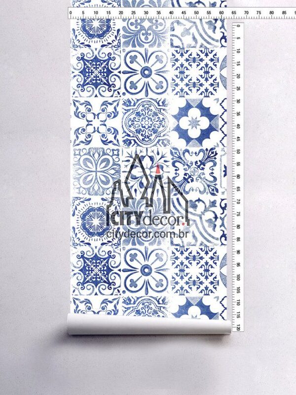 Adesivo que Imita Azulejos Portugueses para Banheiros Cheios de Charme - detalhe