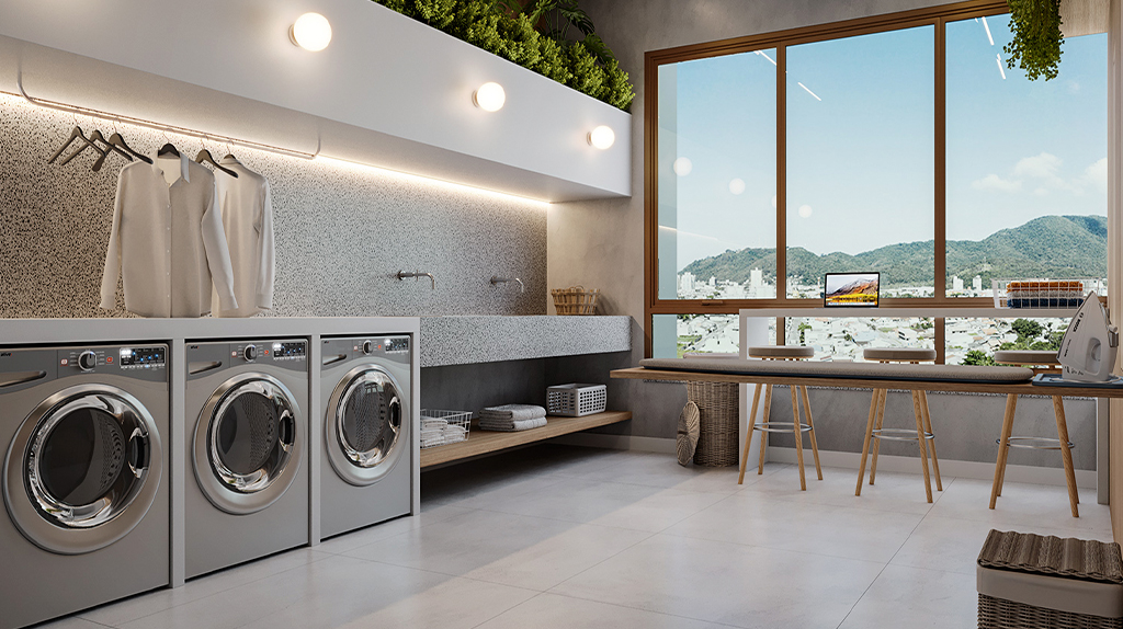 Área de Serviço Planejada com Iluminação Estratégica em LED: Modernidade e Economia! - inspiração