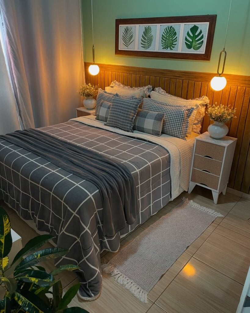 Cama Posta Moderna com Geometria e Cores Contrastantes - detalhe