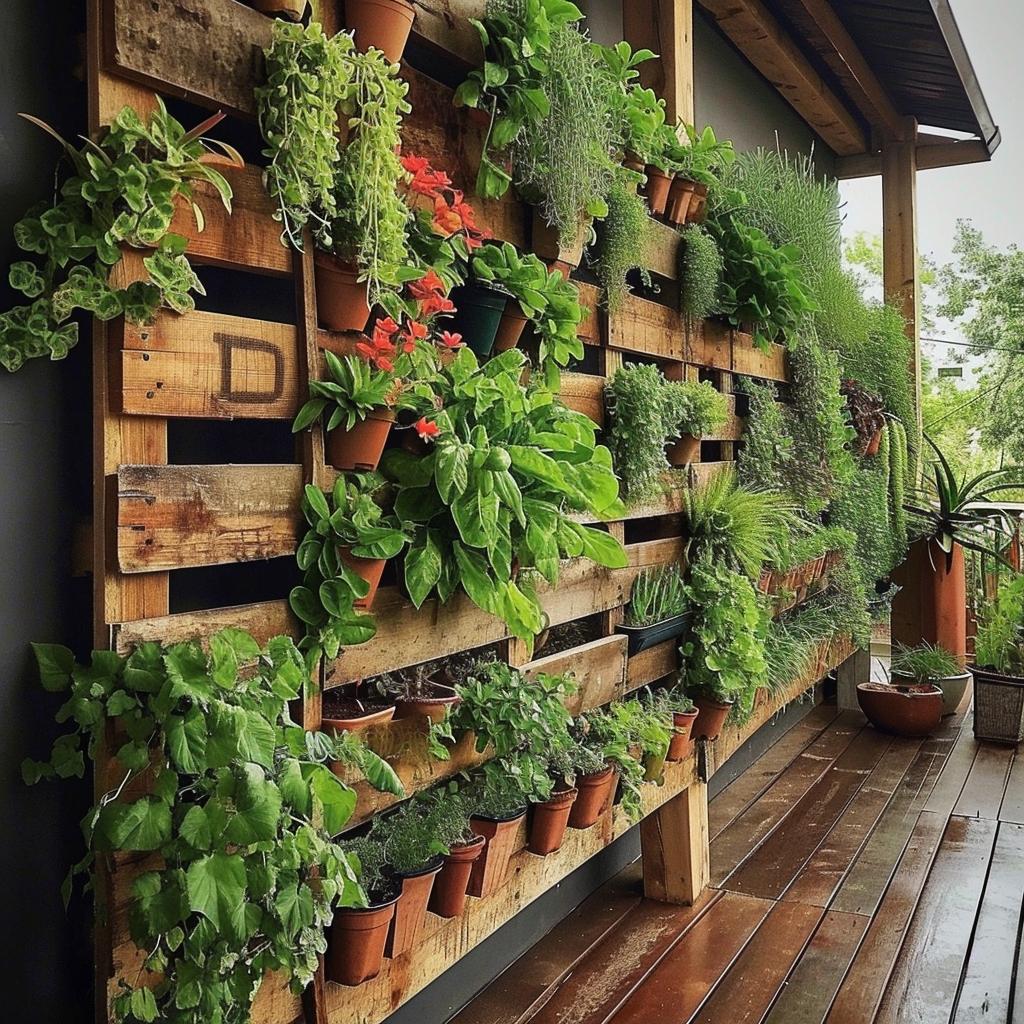 Jardim Vertical de Suculentas em Pallets: Sustentabilidade e Estilo - inspiração