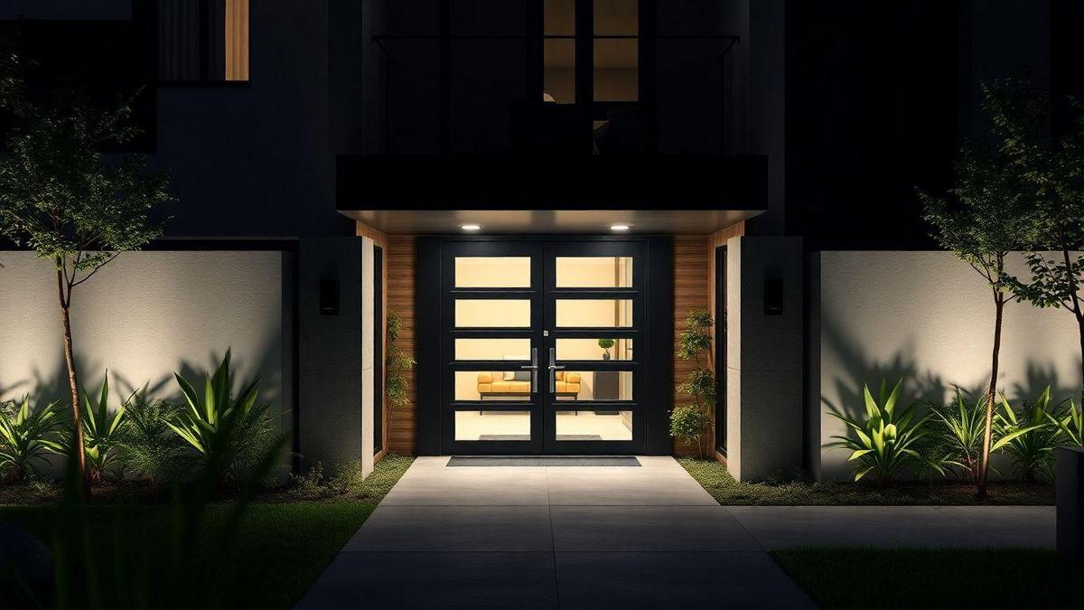 Portão Desempenado e Iluminado com LED Integrado: Segurança e Destaque Noturno - ideia