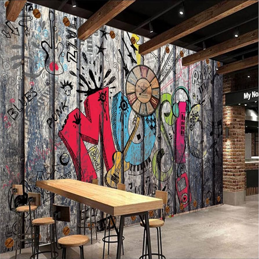 Com Papel de Parede Temático e Decoração Nostálgica - ideia