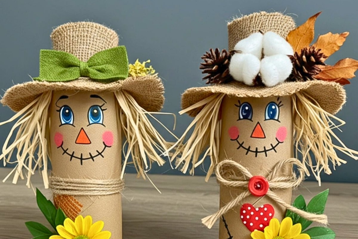 Cantinho Caipira: Espantalhos Divertidos e Chapéus de Palha - detalhe