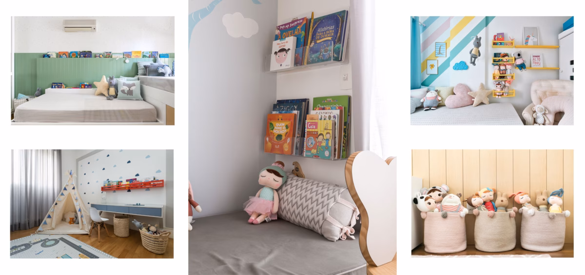 Cantinho de Leitura Aconchegante: Decoração de Quarto Infantil com Almofadas Temáticas - ideia