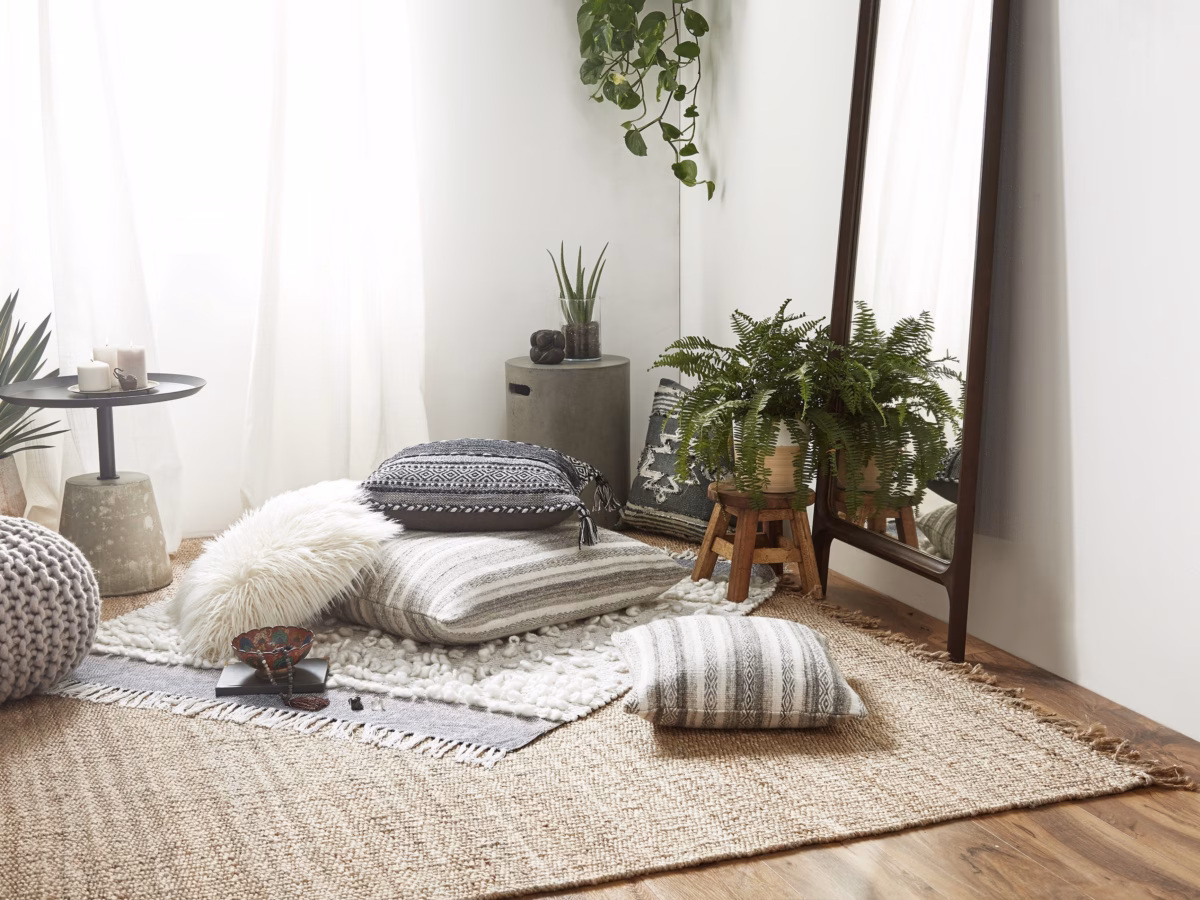 Home Office Relaxante com Cantinho Zen e Plantas - detalhe