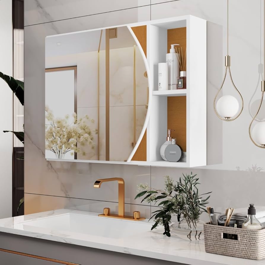 Espelho com Prateleira Embutida: Beleza e Funcionalidade Unidas - detalhe