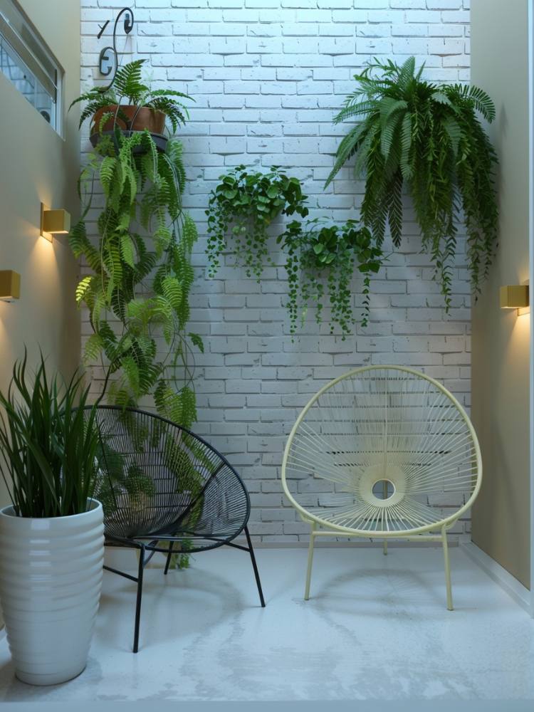 Jardim de Inverno Relaxante com Fonte e Poltronas Confortáveis - inspiração