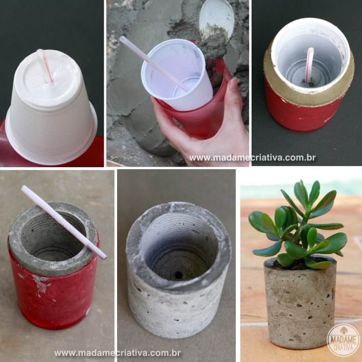 Cachepots de Cimento DIY: Minimalismo e Modernidade - inspiração