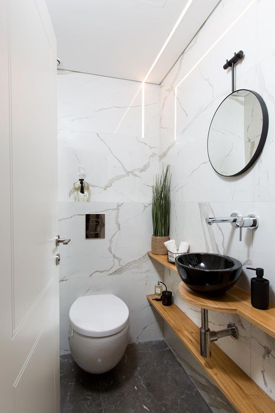 Lavabo Pequeno Minimalista: Branco Total e Design Funcional - ideia