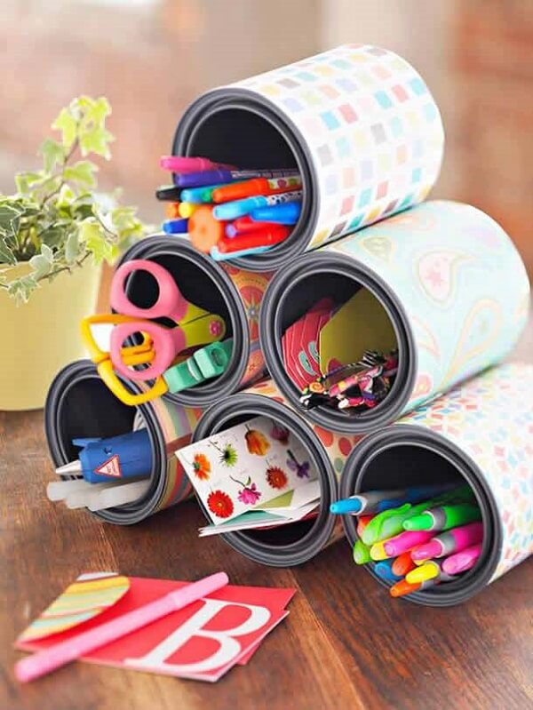 Latas Decoradas com Decoupage: Reutilize e Organize com Arte! - inspiração
