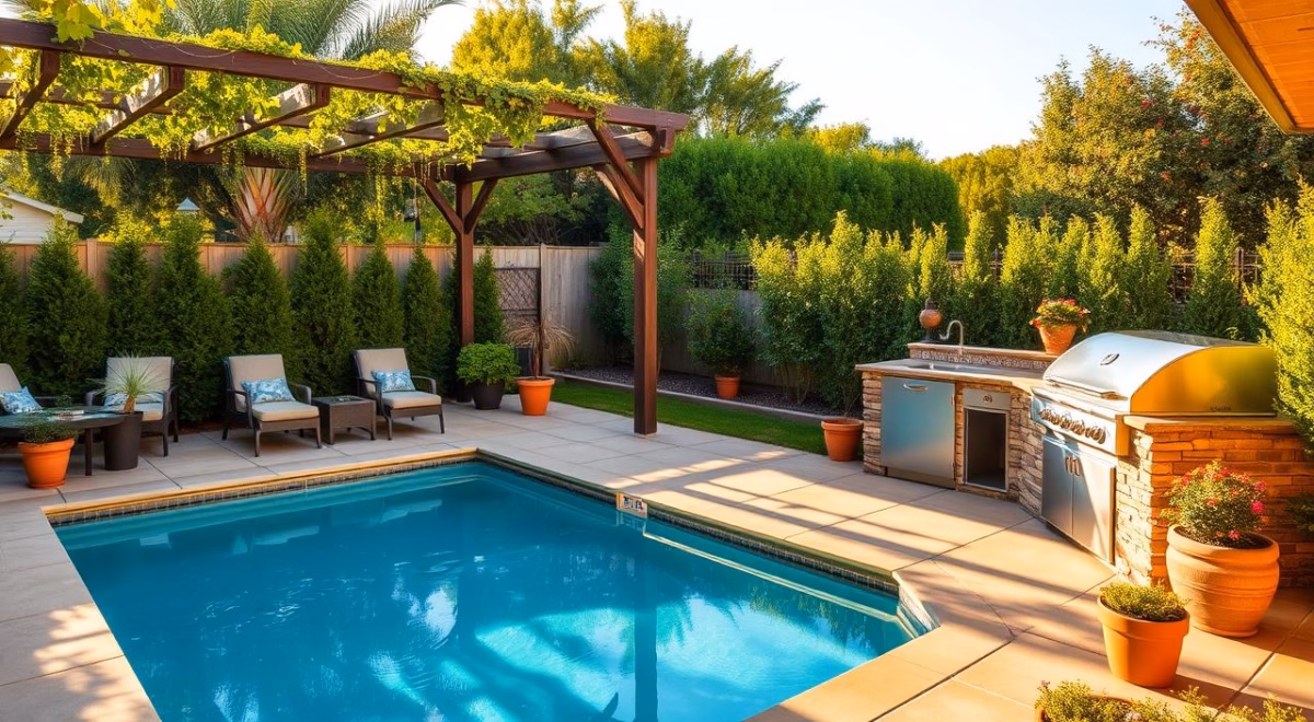 Espaço Gourmet ao Ar Livre: Integração e Convivência com Churrasqueira e Bancada - inspiração