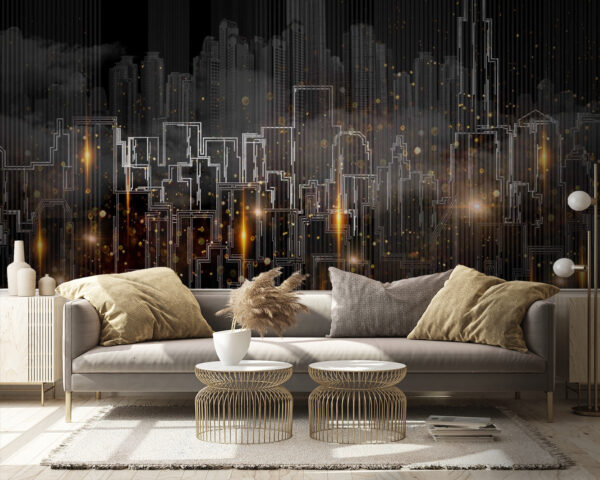 Impacto Visual: Papel de Parede Fotográfico com Paisagem Urbana - inspiração