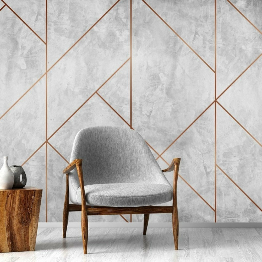 Cimento Queimado com Detalhes em Cobre ou Dourado: Sofisticação nos Detalhes - inspiração