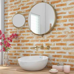 Revestimento Cerâmico Tipo Brick no Banheiro - inspiração