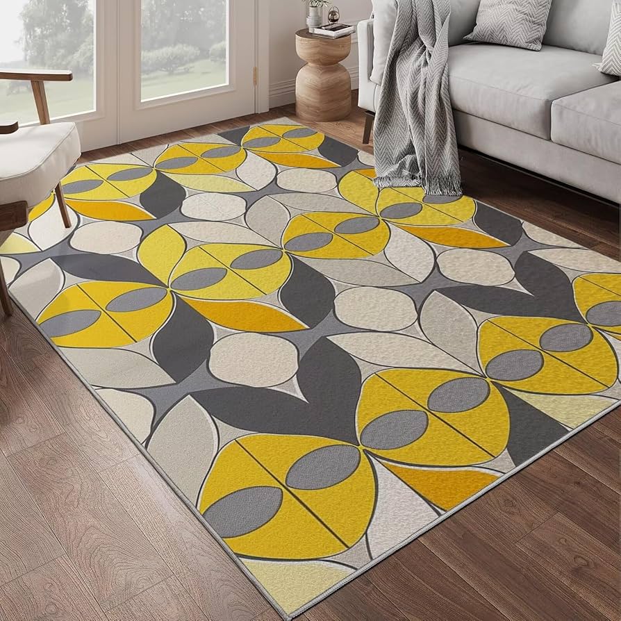 Conforto aos Seus Pés: Adicione um Tapete Geométrico Sobre o Piso - detalhe