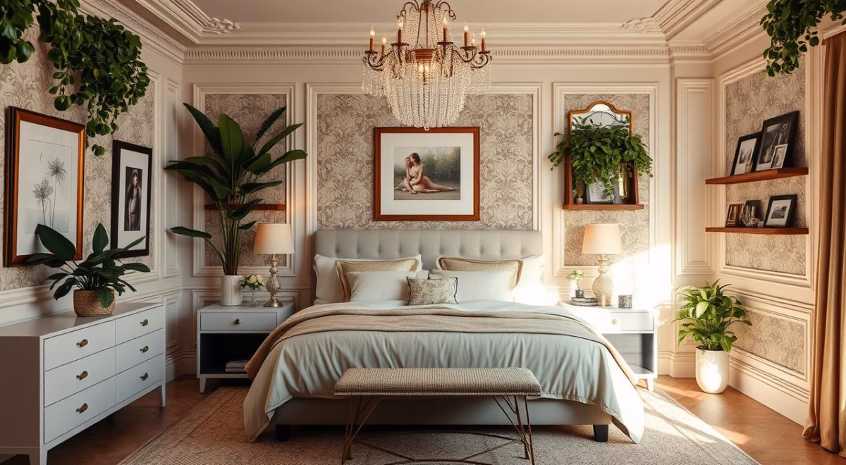 Quarto Moderno com Cabeceira Iluminada - detalhe