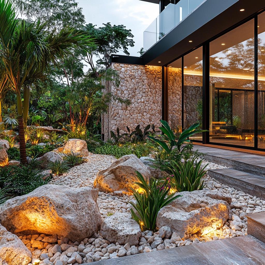 Com Pedras Decorativas: Beleza Natural e Sofisticação no Seu Jardim - ideia