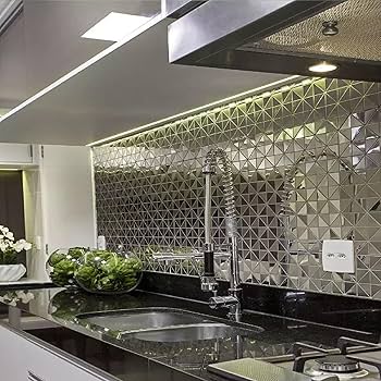 Cozinha Moderna com Adesivo de Aço Inox Escovado - detalhe