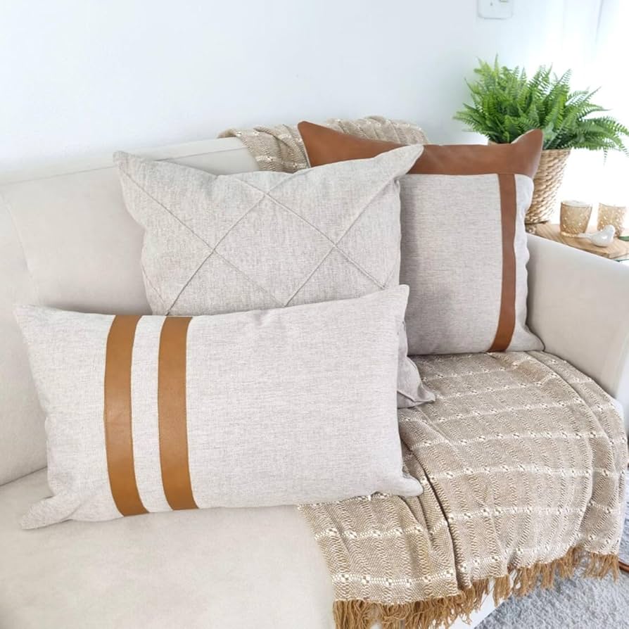 Almofadas com Texturas Naturais: Linho, Algodão e a Beleza da Natureza - detalhe