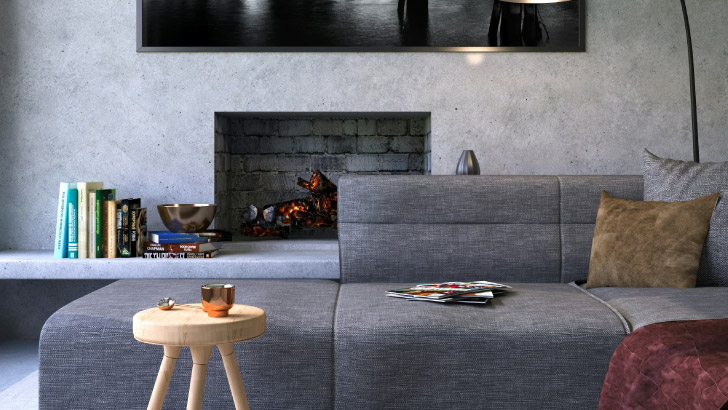 Cimento Queimado e Iluminação Estratégica: Realce a Beleza do Acabamento - detalhe