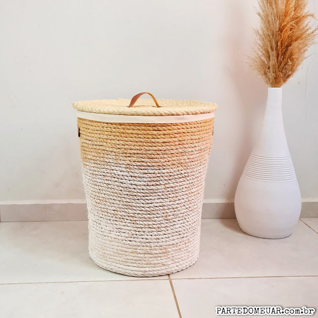 Cesto de Roupa Decorado com Corda de Sisal: Rústico e Moderno! - inspiração