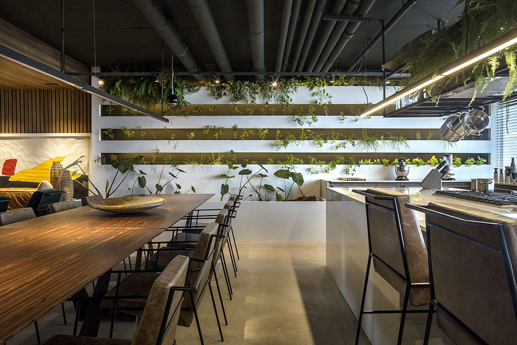 Estilo Industrial Moderno: Concreto Aparente e Tubulações Expostas com Charme - ideia