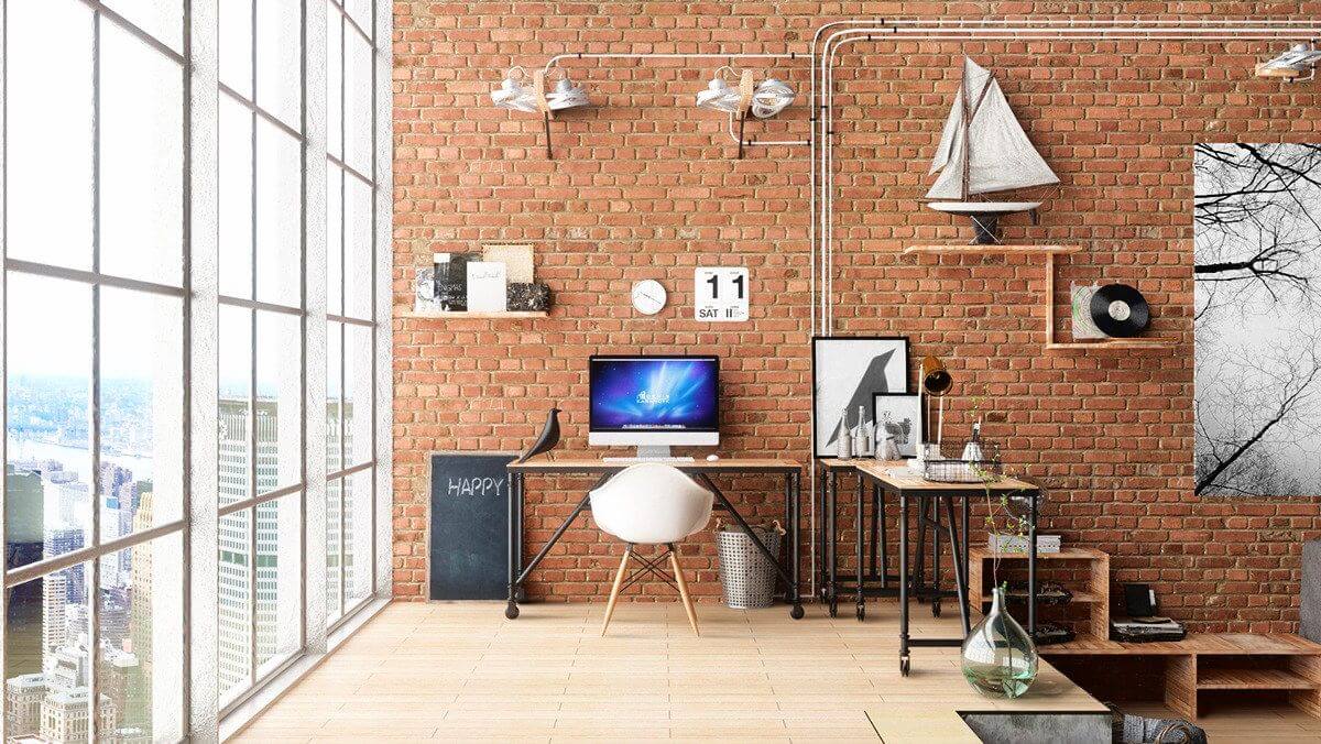 Home Office com Toque Industrial: Elegância Urbana em Espaços Reduzidos - detalhe