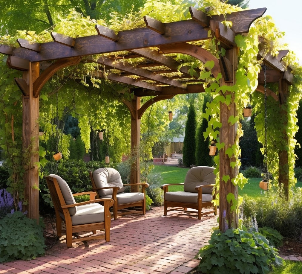 Refúgio Boho: Pergolado com Macramê, Samambaias e Almofadas - detalhe