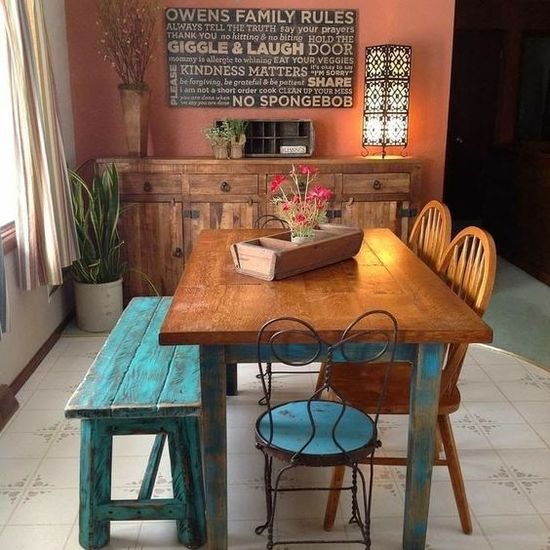 Sala de Jantar com Toque Rústico e Madeira de Demolição: Aconchego Garantido - detalhe