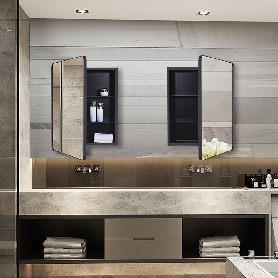 Espelho com Prateleira Embutida: Beleza e Funcionalidade Unidas - ideia