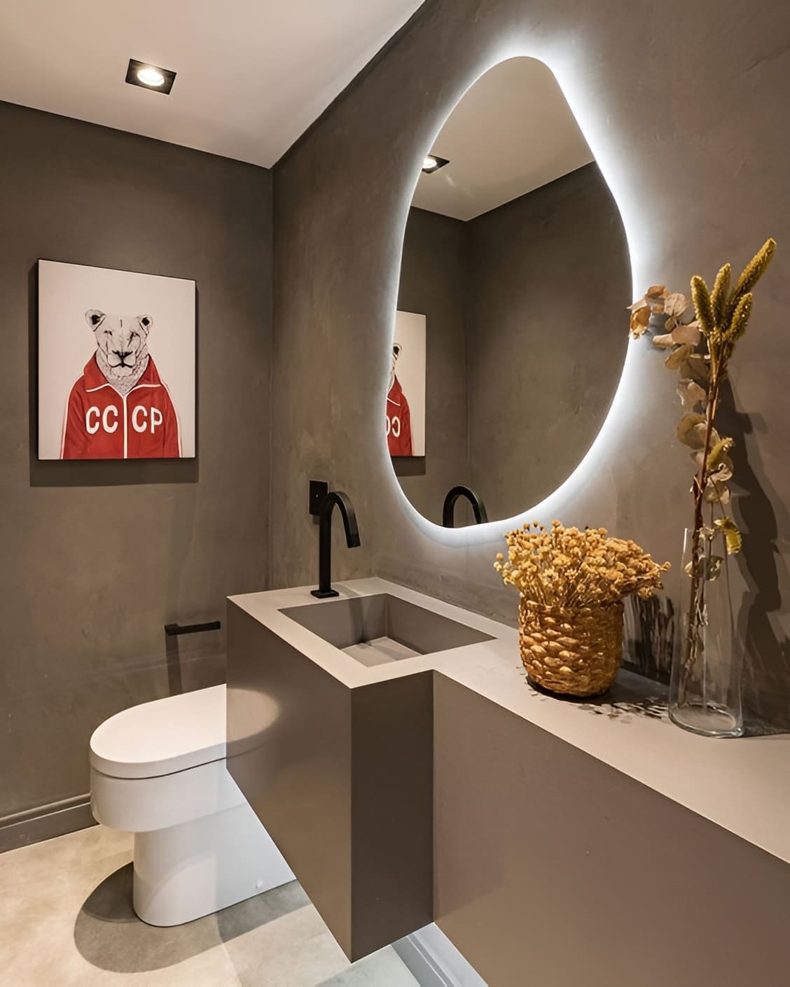 Com Suporte de Cimento Queimado: Minimalismo Industrial Chic - inspiração