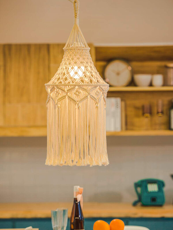 Iluminação Suspensa com Macramê: Boemia Chic para Relaxar e Inspirar - detalhe