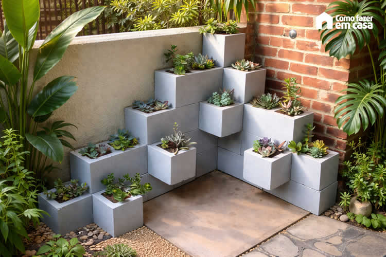 Cachepots de Cimento DIY: Minimalismo e Modernidade - detalhe