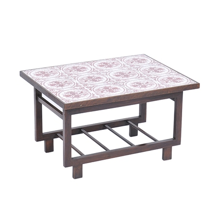 Mesa de Centro com Tampo de Azulejos Vintage: Personalidade Vibrante - ideia