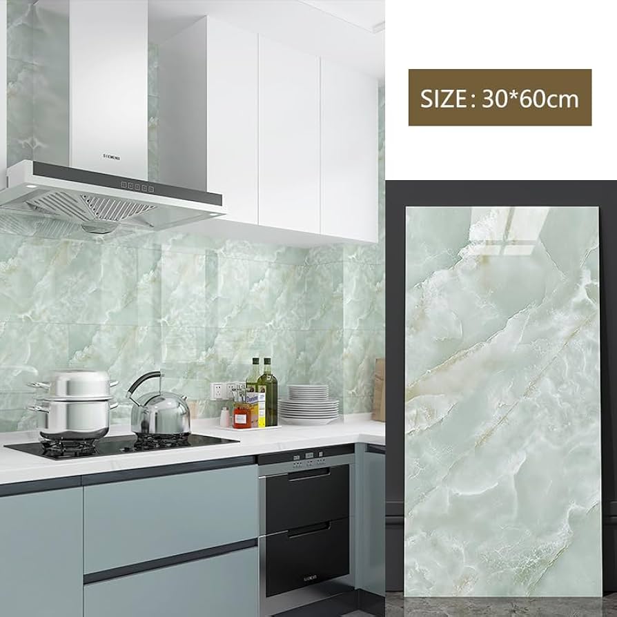 Luxo Acessível: Revestimento 3D Autoadesivo que Imita Mármore - ideia