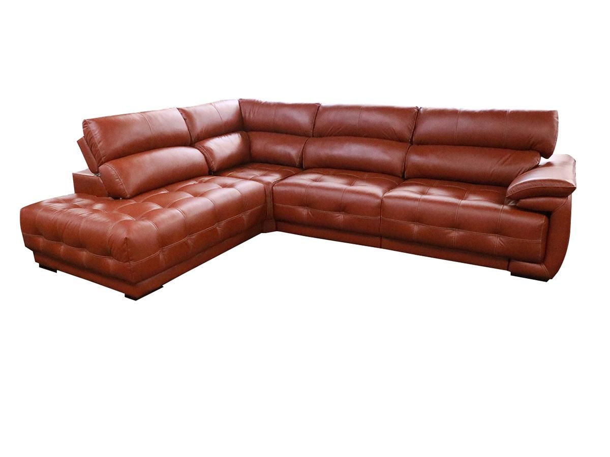 Estilo Rústico Moderno: Sofá Retrátil e Reclinável em Couro Envelhecido com Costuras Detalhadas - detalhe