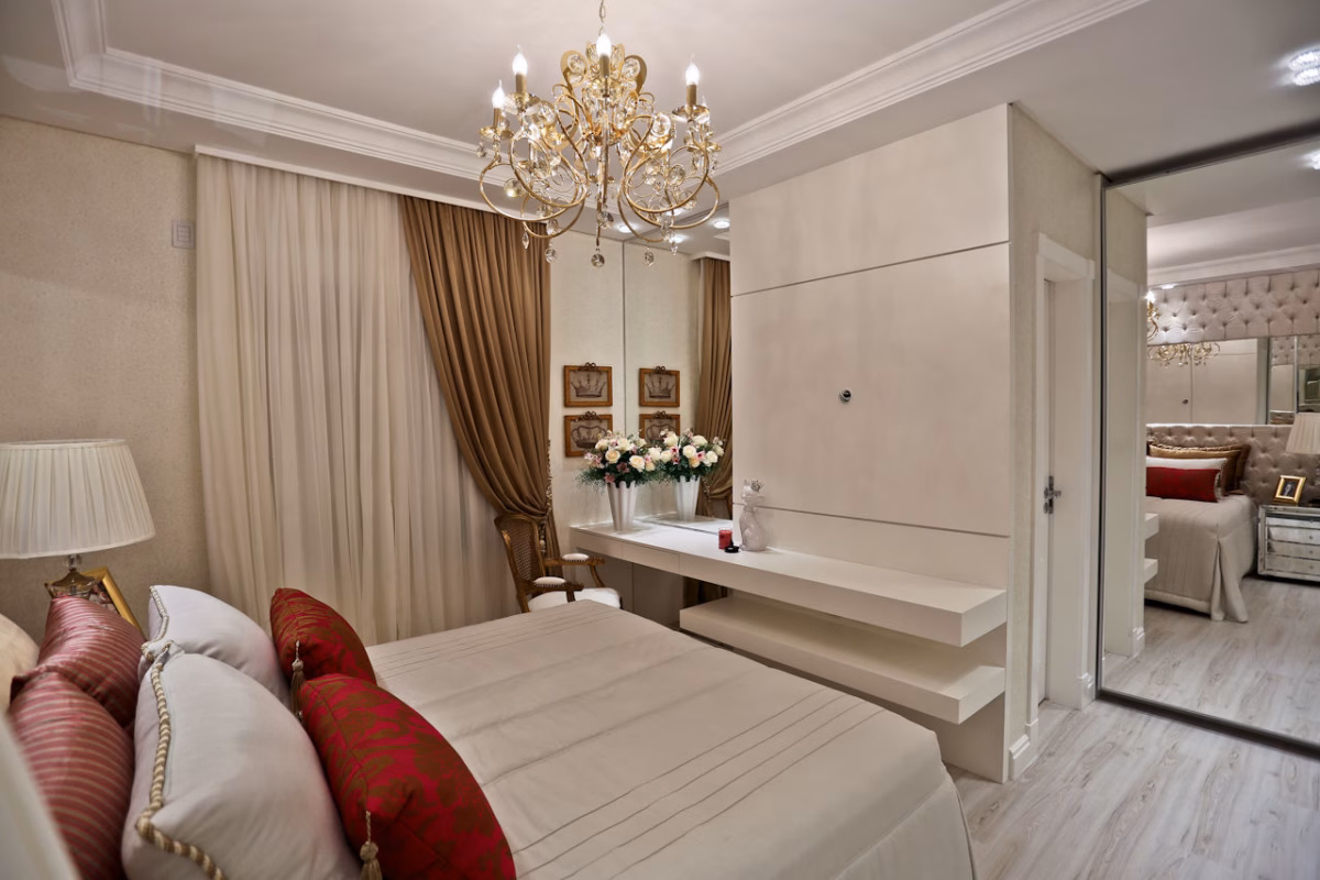 Suíte com Detalhes em Veludo e Toques Românticos - detalhe