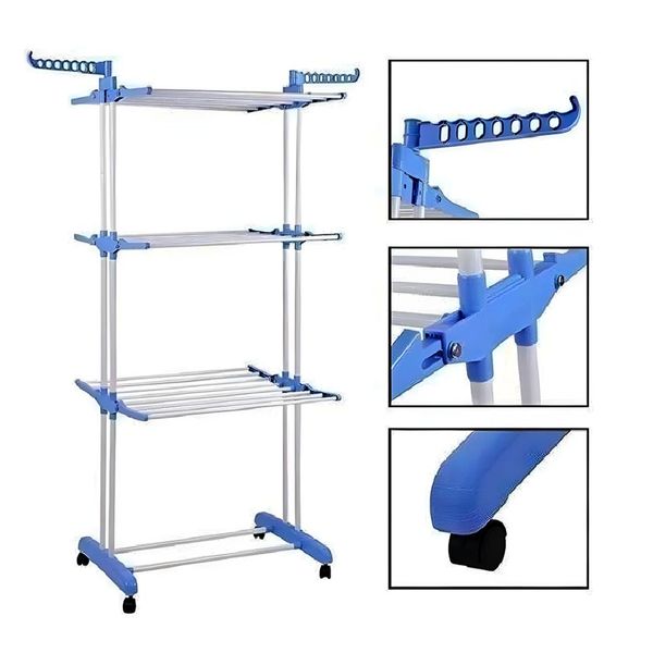 Varal de Chão Dobrável Colorido: Alegria na Lavanderia - detalhe