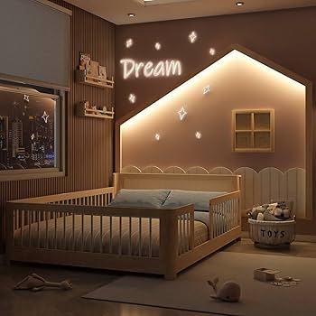 Cama Montessoriana com Luzes LED: Um Toque Mágico na Decoração - detalhe